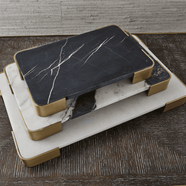 ELEVATED TRAY:PLATEAU - BLACK MARBLE SMALL BY UTTERMOST 3