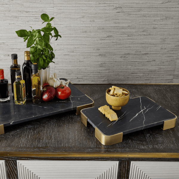 ELEVATED TRAY:PLATEAU - BLACK MARBLE SMALL BY UTTERMOST 4