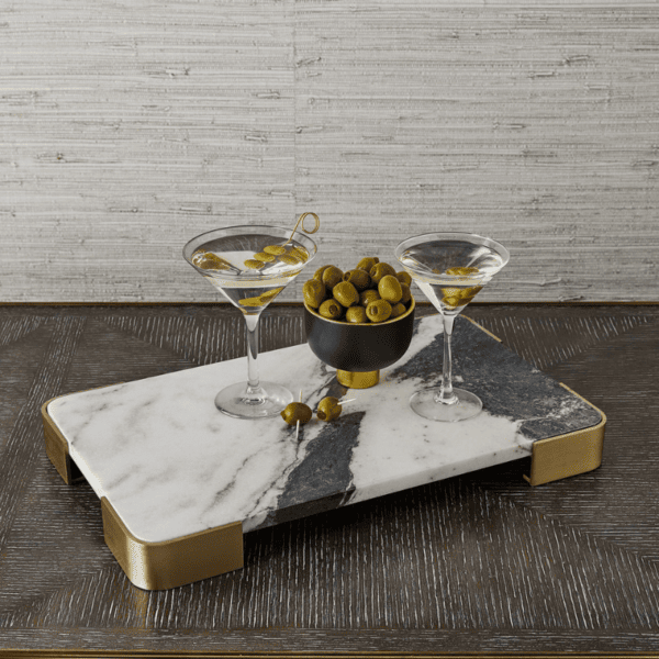 ELEVATED TRAY:PLATEAU - PANDA MARBLE MEDIUM BY UTTERMOST 4